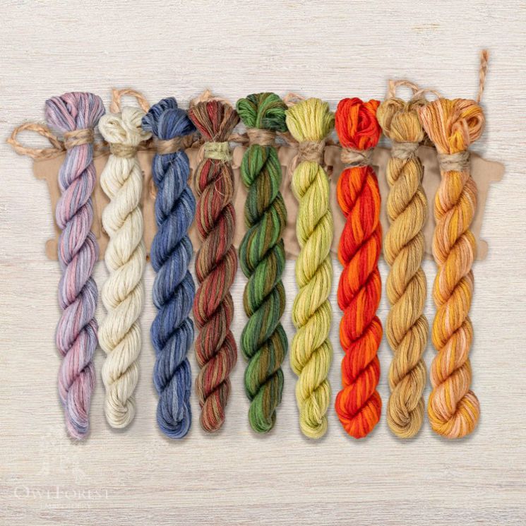 Набор ниток OwlForest для схемы «Маленький лесной народец. Ежики» (ПНК) универсальный НМул-МЛНЕ176-2322 